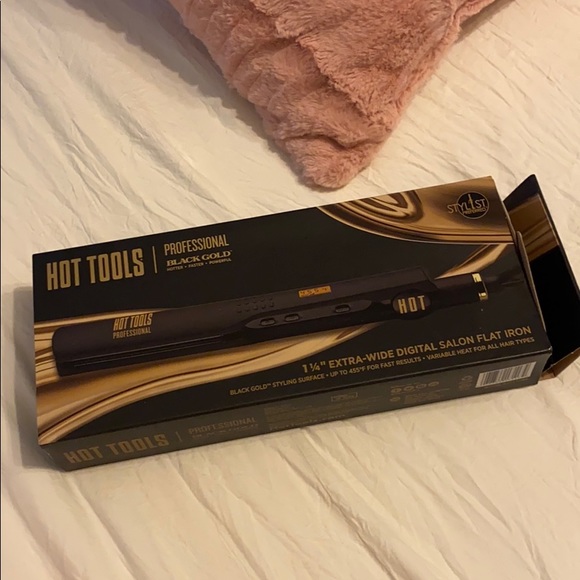 hot tools black gold flat iron